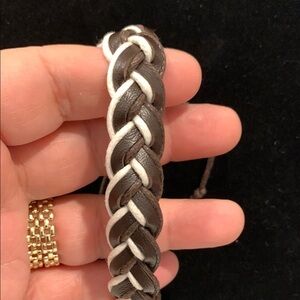 Brown and White Braided Bracelet
